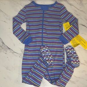 NWT Baby Striped Zip Up Onesie - Blue - 12-18m